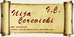 Ilija Čerevicki vizit kartica